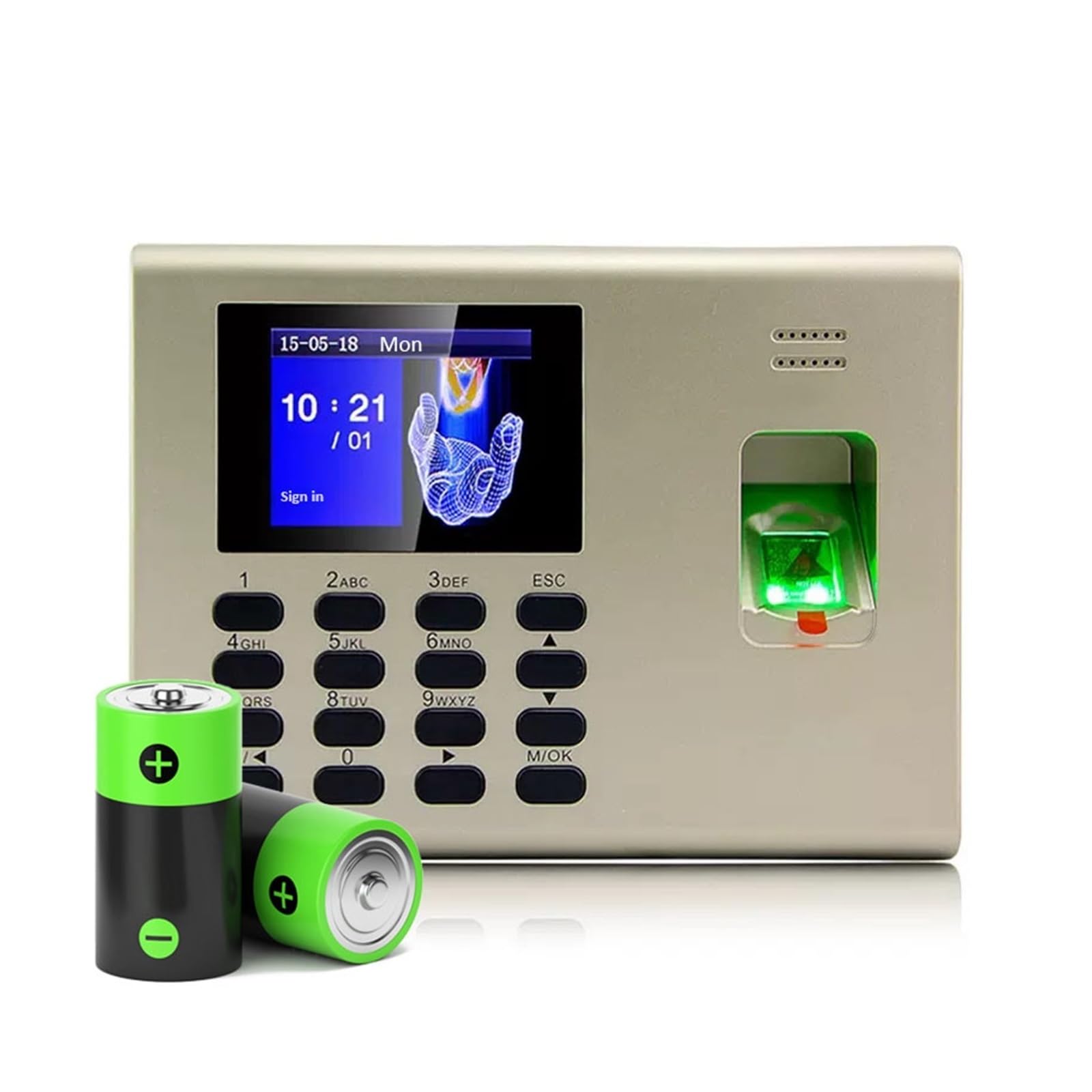Máquina de fichar, Batería integrada K40 USB TCP/IP tarjeta RFID Reconocimiento de huellas dactilares máquina de tiempo de asistencia grabadora de tiempo Clcok(K40)