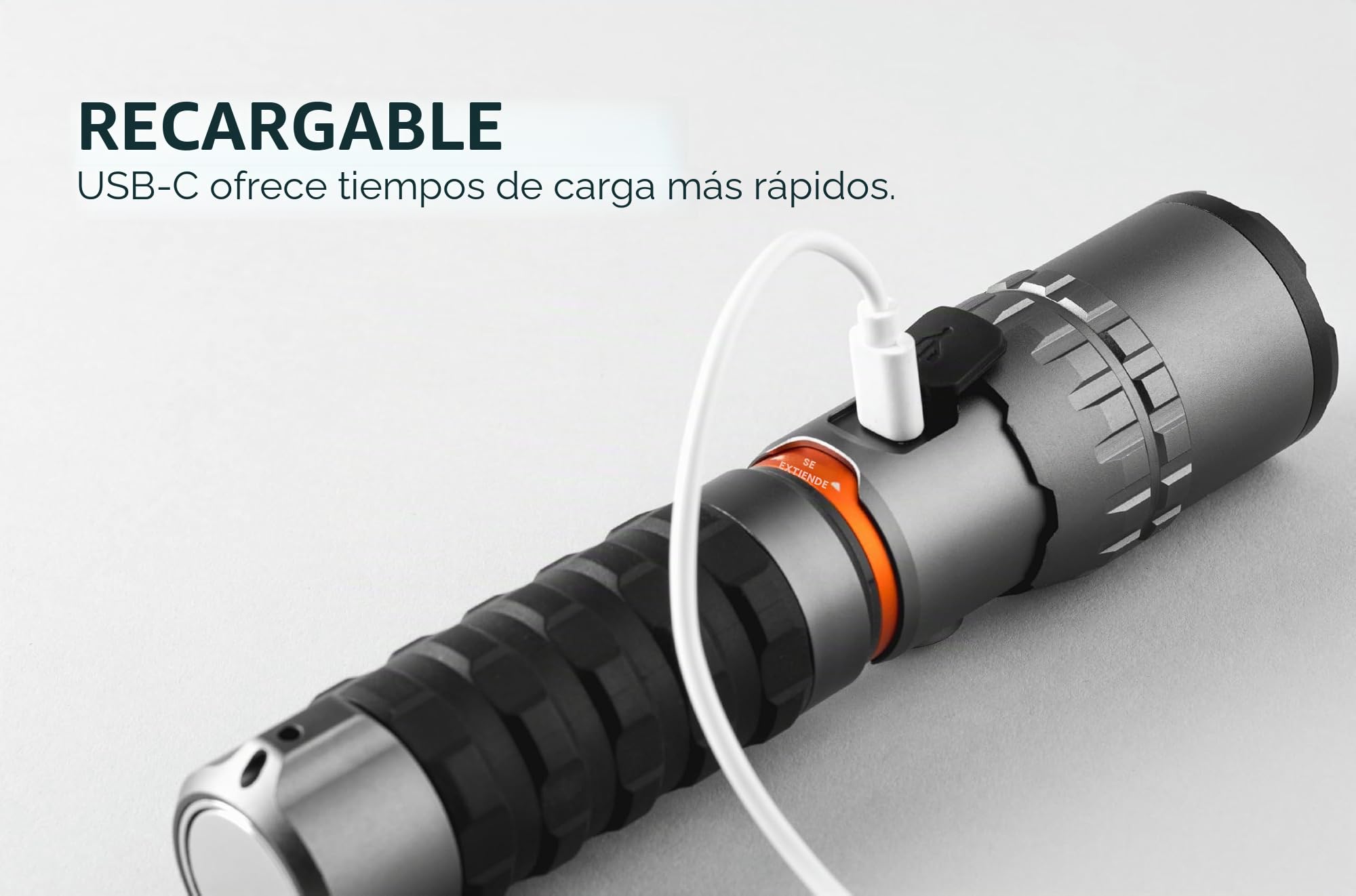 NEBO Slyde King 2K Black Line Linterna y Luz de Trabajo – 2.000 Lm Linterna + 500 Lm COB | Zoom 4x | 6 Modos | IPX7 | Base Magnética | Atenuable | Direct-to-Red | USB-C | 453g | Acabado Negro Mate