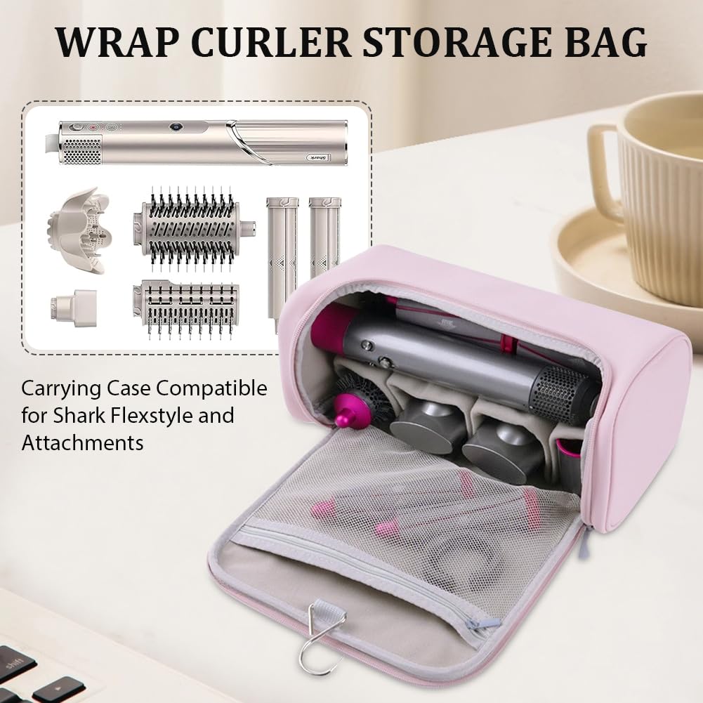 Bolsa de viaje Ruioomeep para Dyson Airwrap Styler y Shark, bolsa de almacenamiento portátil para Dyson Supersonic y accesorios, bolsa de transporte para secadores de pelo con gancho para herramientas