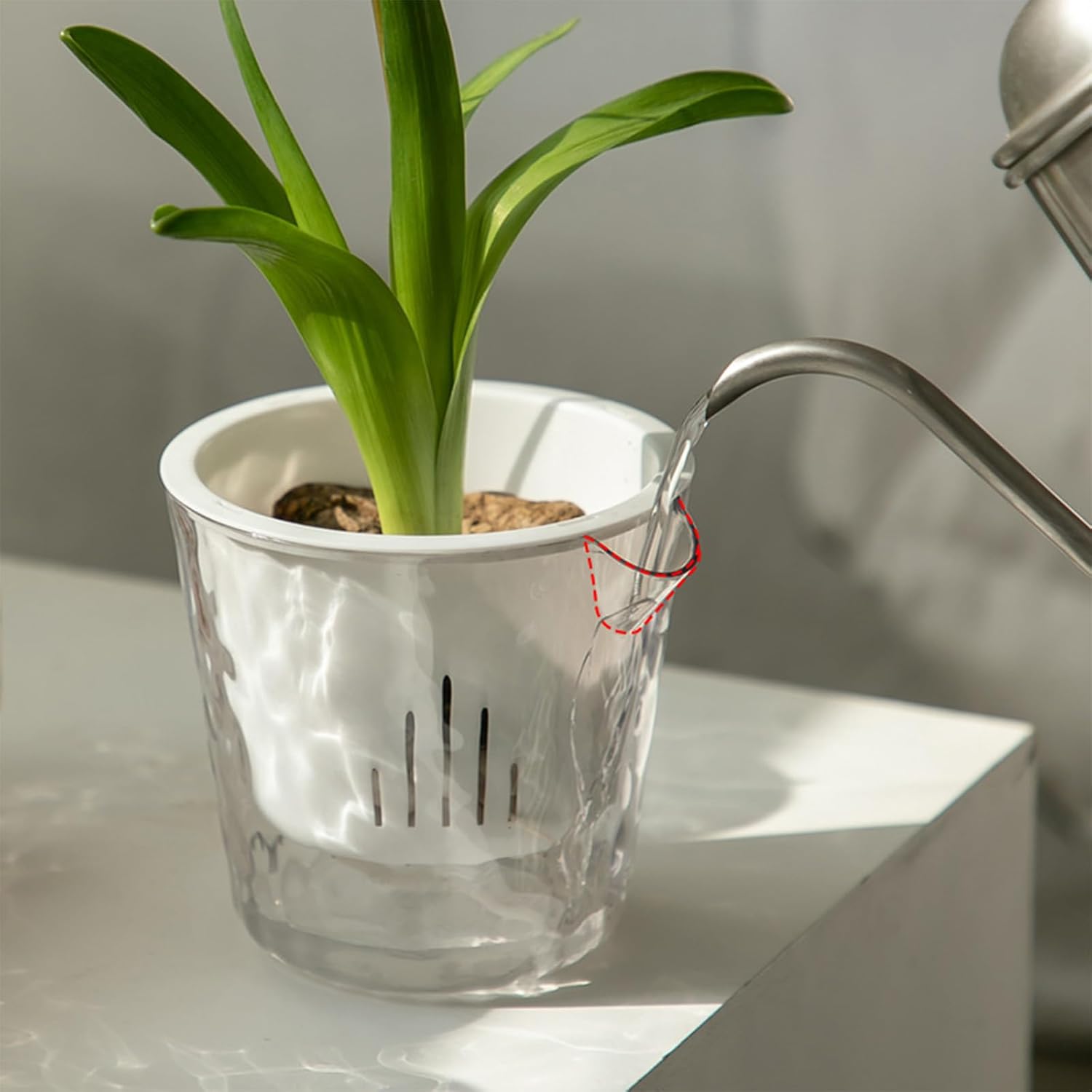 Self Watering Pots for Indoor Plants,4 inch Self Watering Pots Plant pots Indoor with Drainage Hole Small Plant Pot (4PCS - Image 7