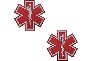 EMT EMS Paramedic Medical Reflective Star of Life Embroidered Fabric Patches