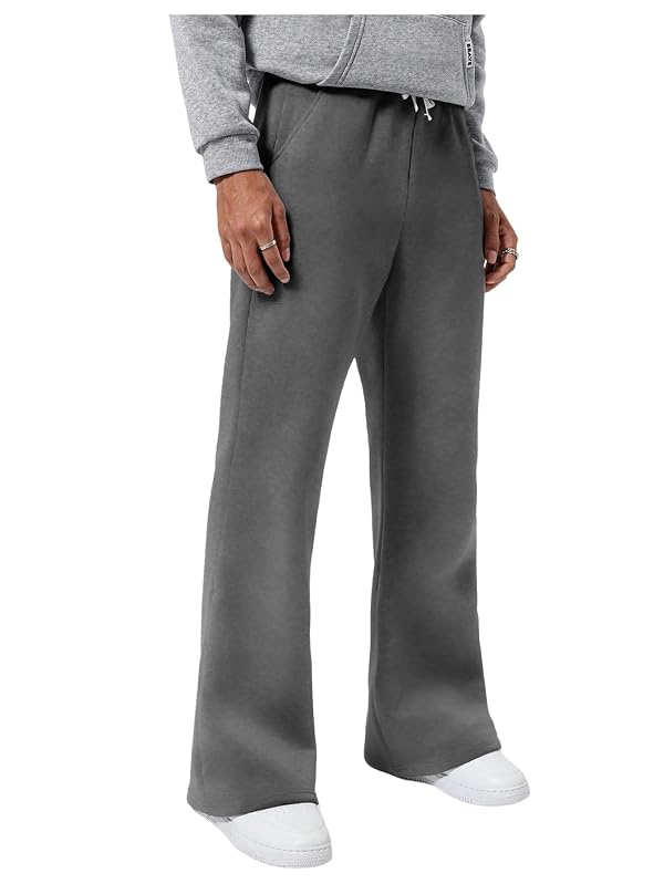 RoseSeek Boy's Straight Leg Sweatpants Elastic Waist Baggy Pants Joggers Athletic Track Pants Trousers Dark Grey 11 Years by RoseSeek - Used condition - US$7.97