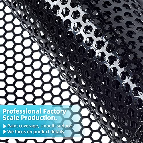 Image of AggAuto Universal 40 inchx13 inch Car Grill Mesh - Aluminum Alloy Automotive Grille Insert Bumper Honeycomb Hole 8mm Spacing 3mm, One of the Most Multifunctional Shape Grids 100x33cm Black