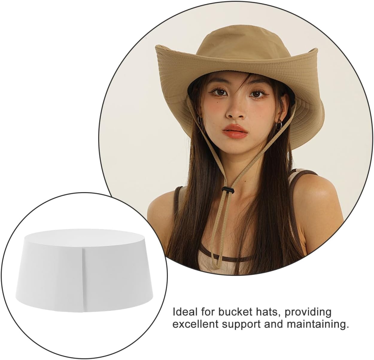 Alipis 20Pcs White Paper Hat Inner Supports for Bucket Hats Round and Flat Crown Holders Hat Shaper Inserts for Storage Display and Preservation