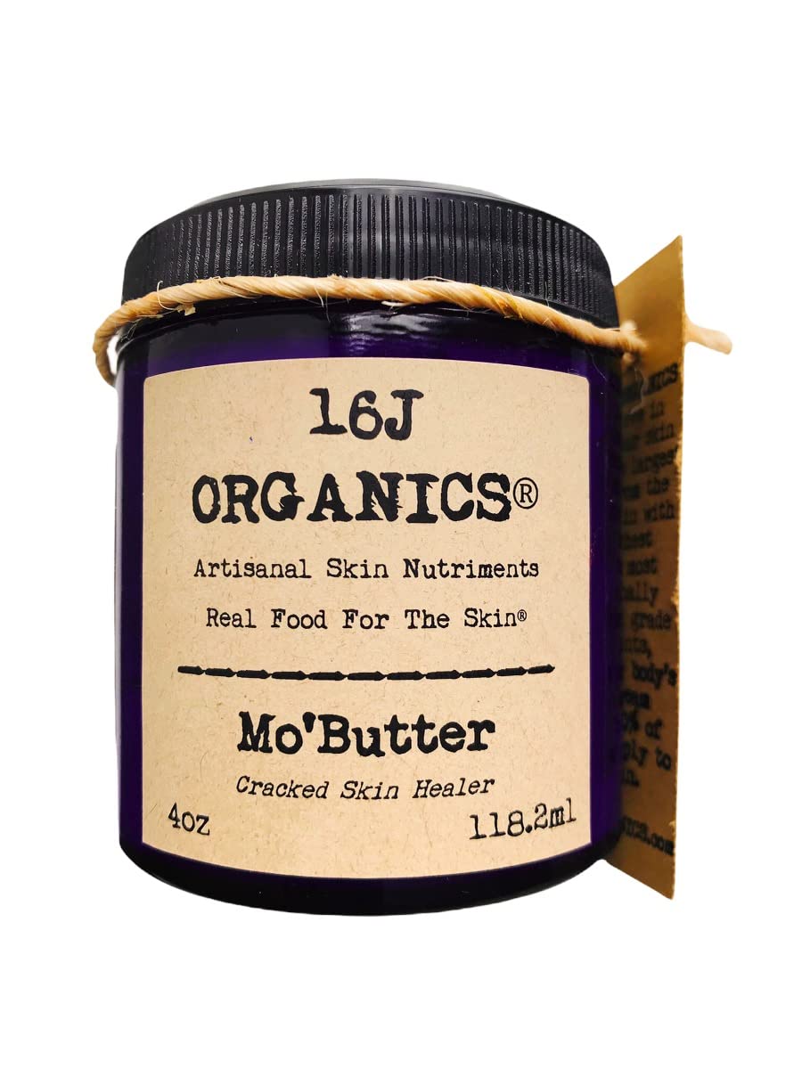 16J Organics-Handmade-Body Butter Cream Moisturizer- Organic 100% Natural Deep Hydrating Treatment For Dry Cracked Sensitive Skin -Stretch Marks, Hands, & Feet. Crafted of Food Grade Ingredients