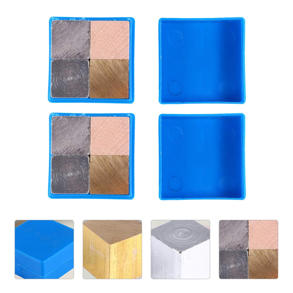 ULTECHNOVO Juego de Cubos de Densidad de 8 Piezas Juego de Cubos de Metal de Masa Igual Cubos de Madera de Hierro de Aluminio de Cobre para Investigación de Densidad Gravedad Específica