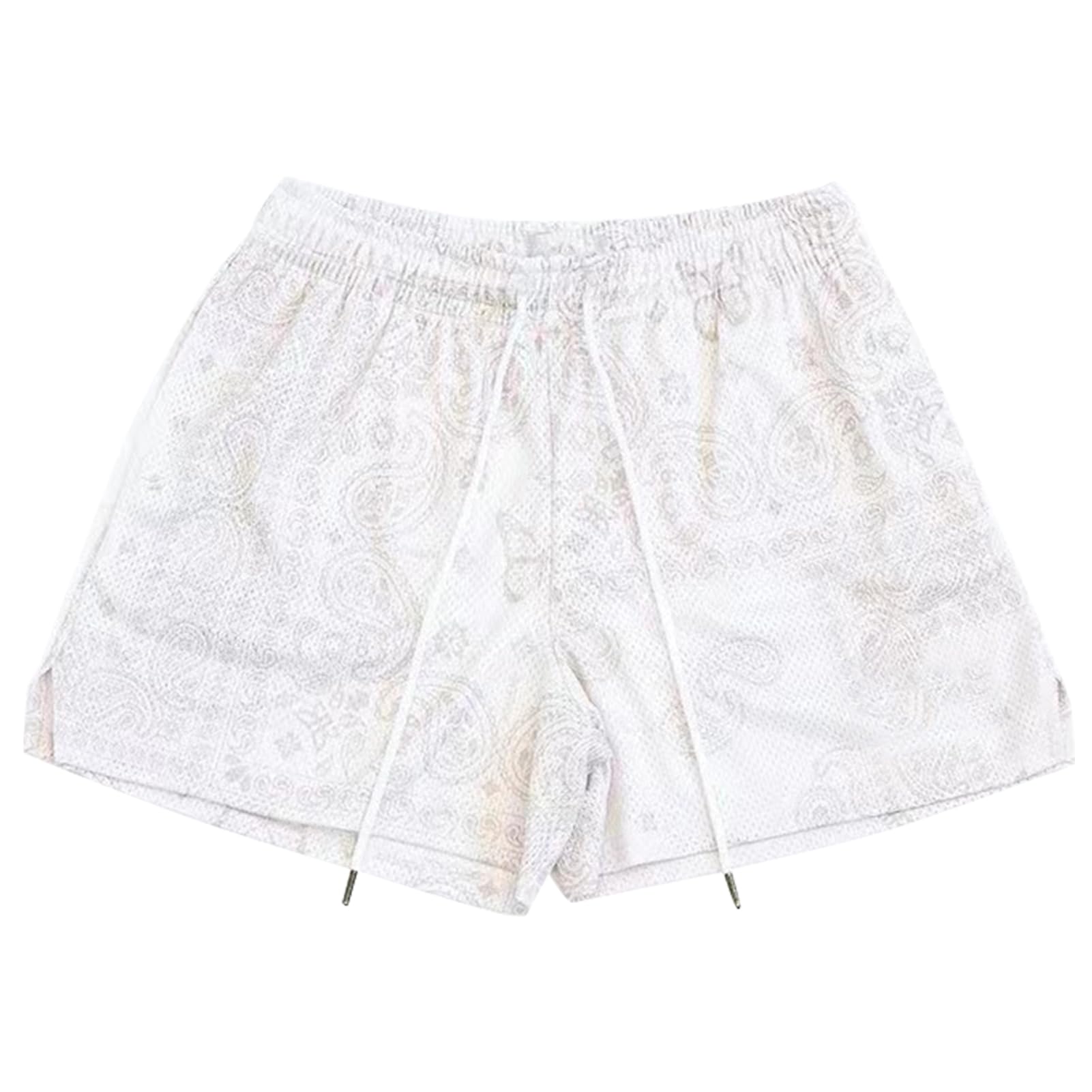 LEEYUSEN Men's Paisley Shorts Drawstring Bandana Print Casual Workout Athletic Basketball Beach Boxing Summer Shorts