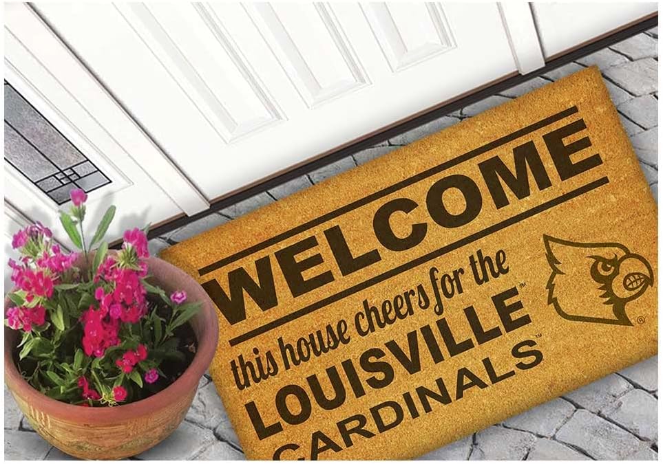 KH Sports Fan Louisville Cardinals Welcome Coir Doormat, 18x30 Inches, Cardinals Outdoor Rug; Display Your Team Spirit with This Unique Louisville Cardinals Doormat