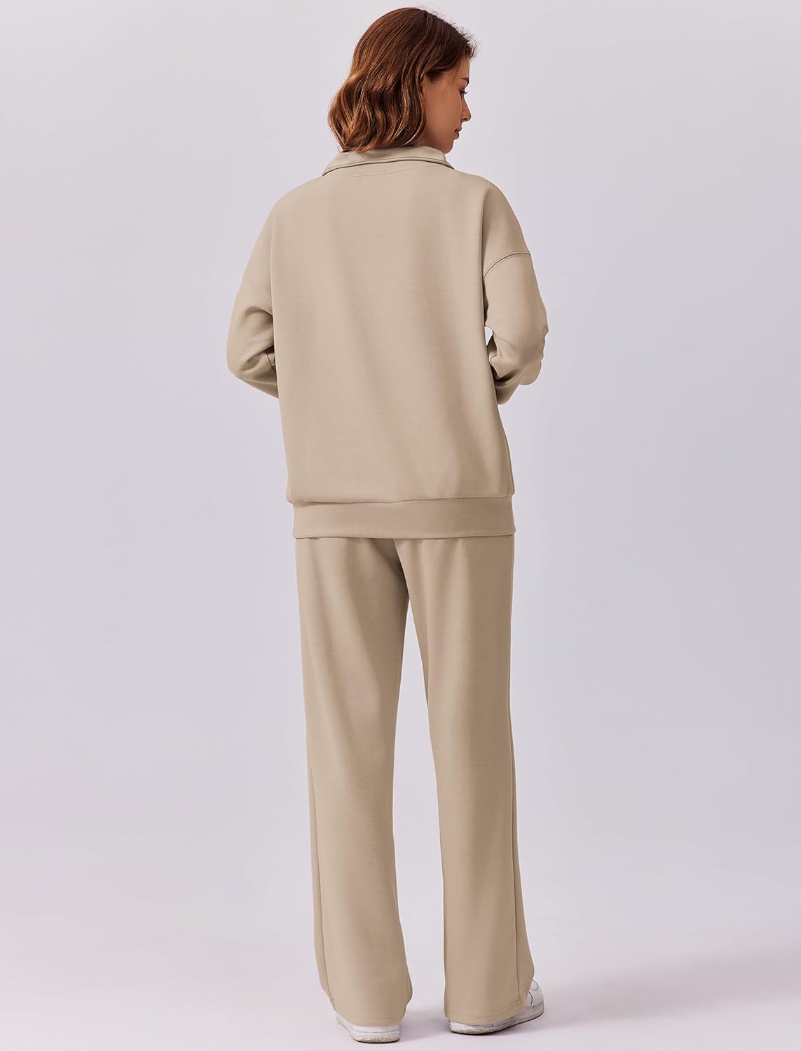 PINSPARK 2 Piece Sets for Women 2025 Fall Outfits Sweatsuit Loose Fit Sweatshirt Wide Leg Sweatpants Matching Set Tracksuit - Image 3