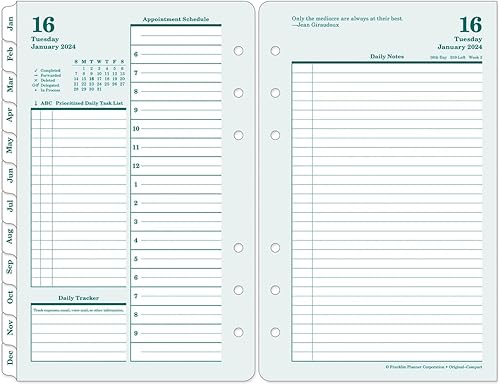 Miniatura 10 de FranklinCovey - Agenda original de dos páginas por día con anillo (clásica, enero de 2024 a diciembre de 2024)