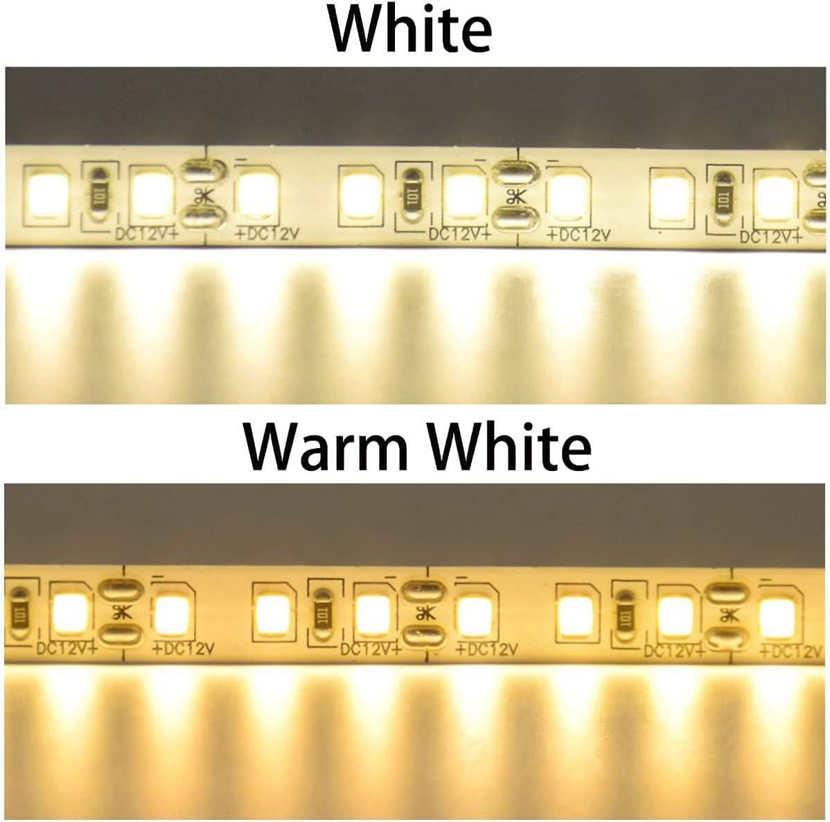 Comparison of White and Warm White LED strips