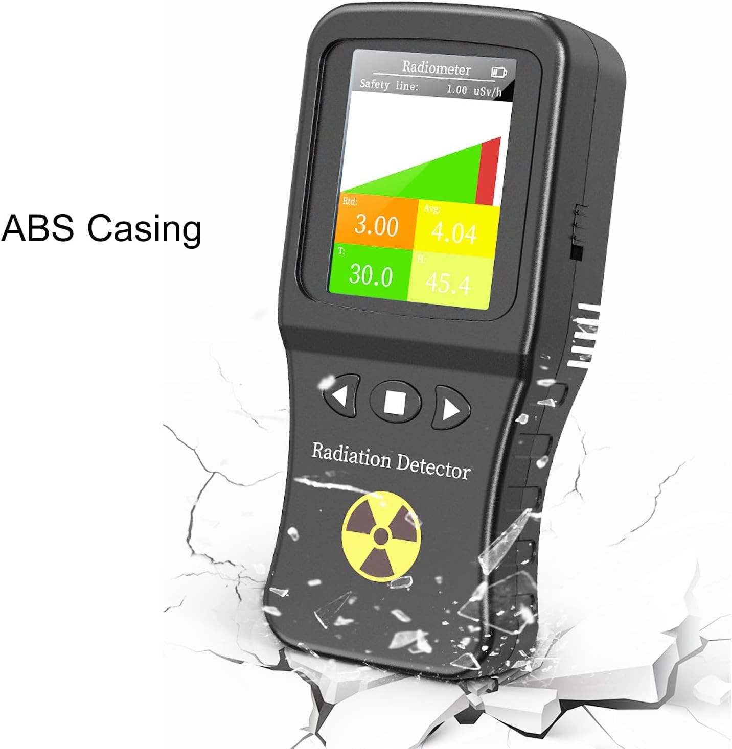Counter Nuclear Radiation Detector Portable Handheld Radiation Monitor Dosimeter with LCD Display Rechargeable X ? Rays Temp Humidity Tester Radiating Dose Alarm