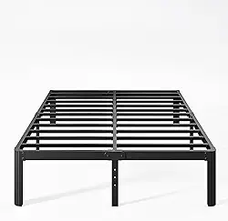 Estrutura de cama Nordicbed Queen Size, plataforma, 30,5 cm de altura, sem necessidade de base de mola, de metal, sem ruído, fácil montagem, resistente, preta