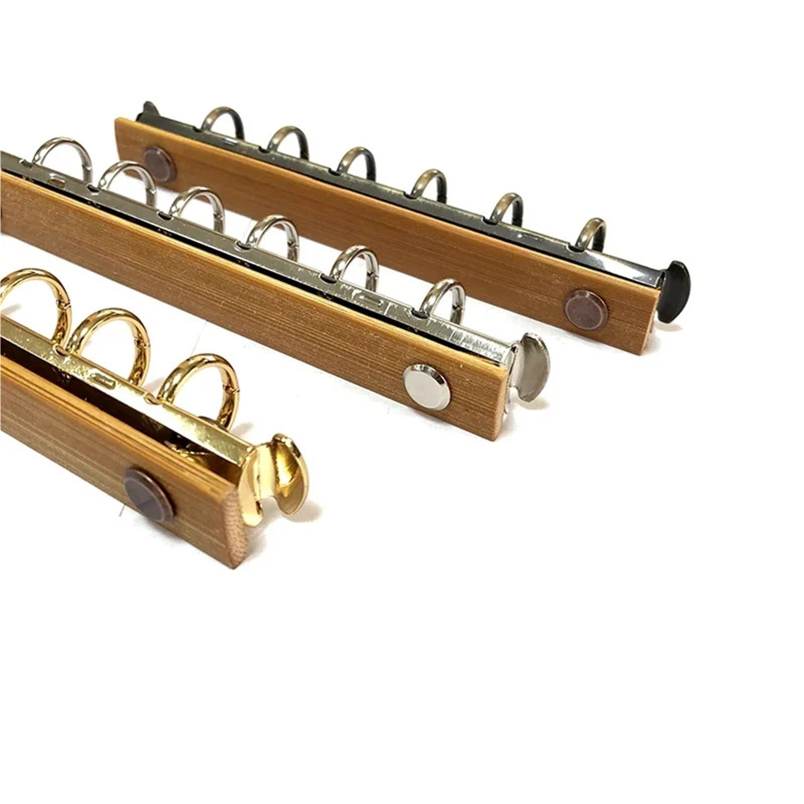 Raccoglitore ad anelli A5 Meccanismo raccoglitore 6 pezzi A7 Clip metalliche rimovibili for strisce di fogli sciolti con fori(Bronze)