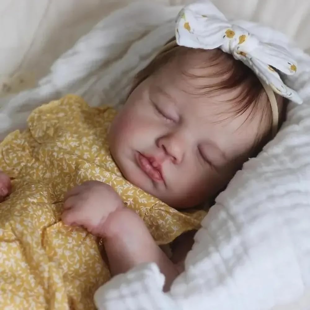Zero pam Reborn Baby Puppen 20 Zoll Lebensechte Babypuppe Weichkörper Reborn Puppe Mit Haaren Schlafend Baby Puppen Wie Echt Puppe Ab 2 Jahre Mit Zubehör