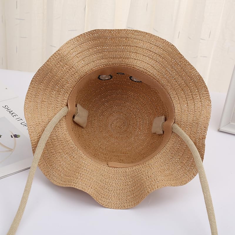 Kids Bunny Ear Jumping Straw Sun Hat Cute Funny Rabbit Ear Moving Bucket Hat Boys Girls Wide Brim Sun Protection Beach Cap4