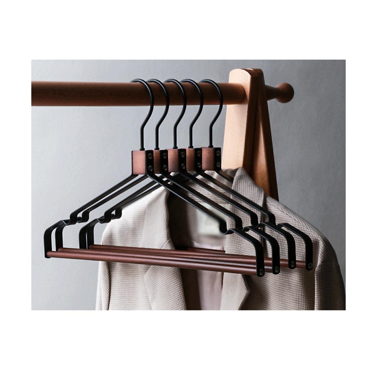TXGJWRA Space Saving Coat Hangers 5 Pack Clothes Hangers with Non Slip Grooves Metal Hangers Space Saving Hanger for Clothes Hangers Coat,B