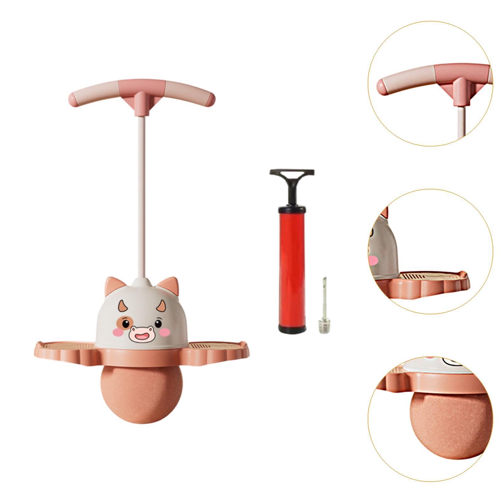 RNXRZANK Pogo Ball with Handle for Kids Jumping Fun and Balance Training, Pink