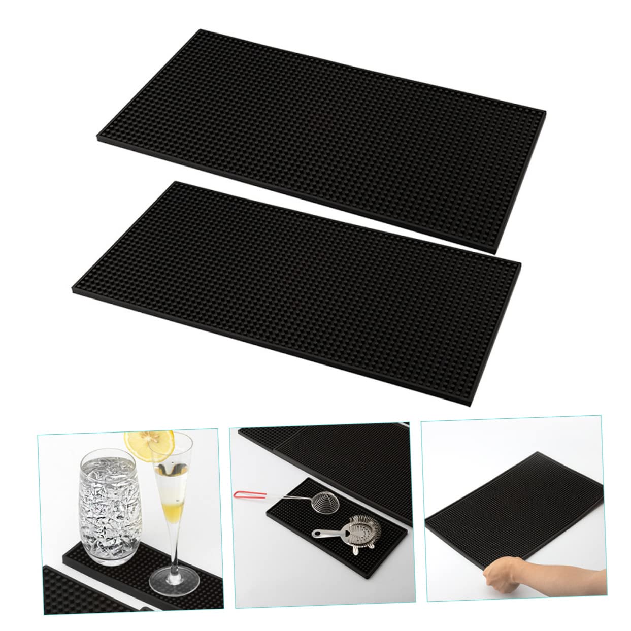 2pezzi Tappetini Antiscivolo Per Bar Tappetini Per Tavolini Da Cuscini Per Bancone Bar e Bicchieri d Pratici e Portatili Resistenti Per Uso Prolungato Semplici Da