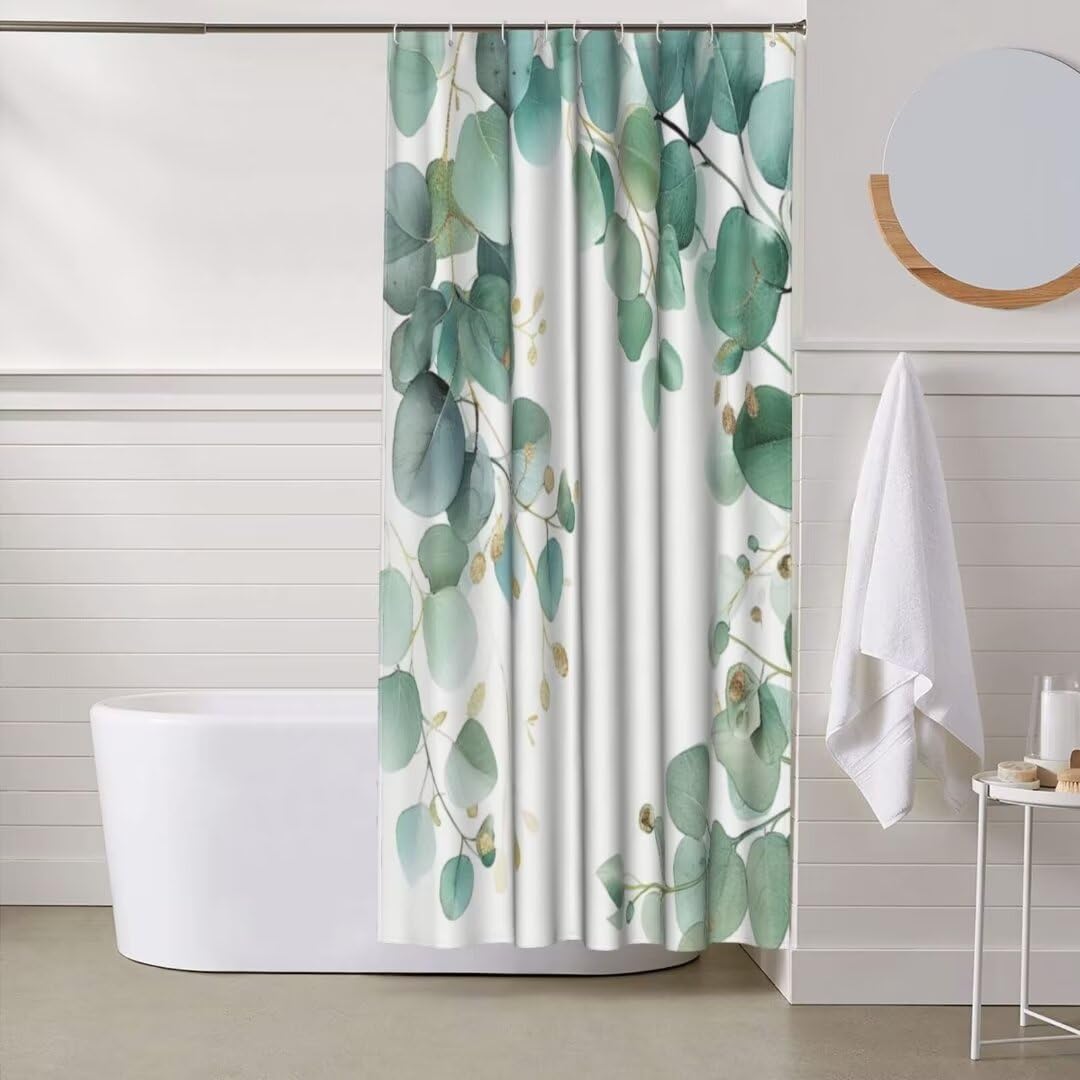 Amazon｜シャワーカーテン ボタニカルリーフ シャワー カーテン 防カビ