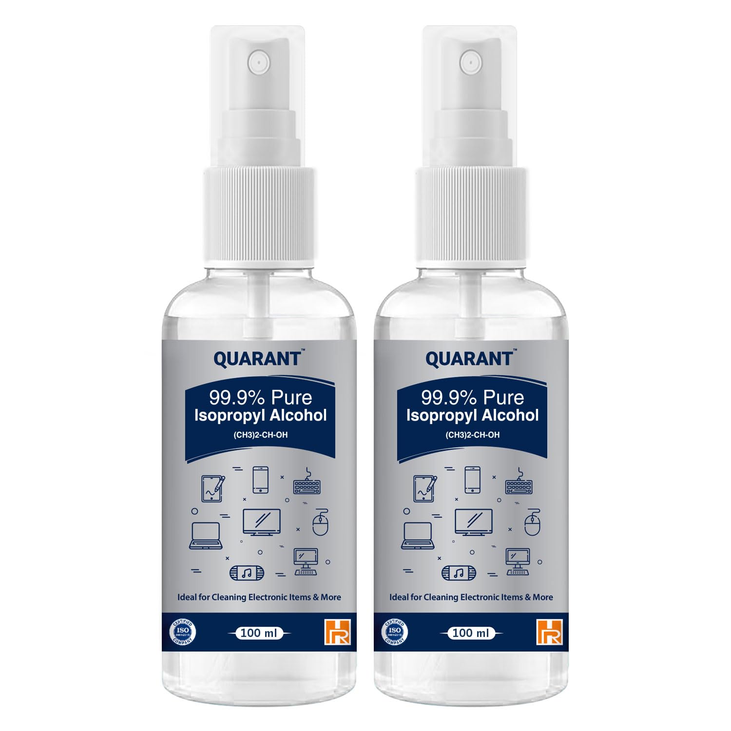 QUARANT 99.9% Pure Isopropyl Alcohol (IPA) for Rubbing or Cleaning Electronics & More, 100ml Spray Bottle (Pack of 2)-image-4