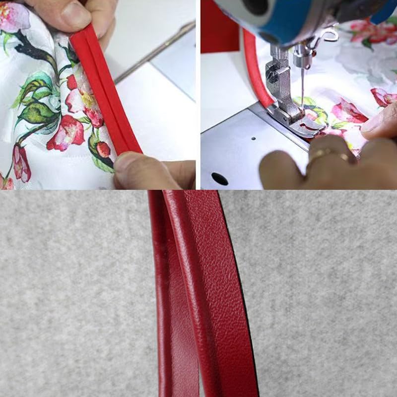 5M Beige Leather Piping Trim 1CM Wide Piping Bias Binding Piped Trim for Clothing Fabric Edge Sewing Ribbon - Image 4