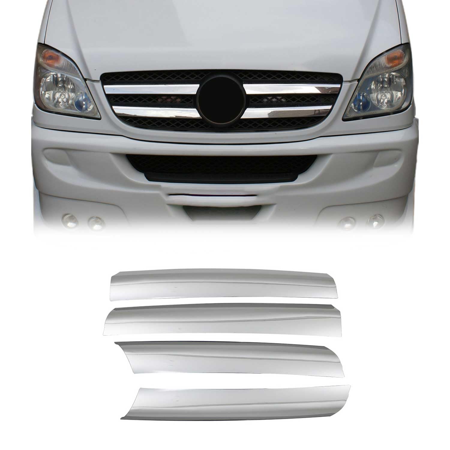 OMAC Front Bumper Grill Trim for Mercedes Sprinter W906 2006-2013 Stainless Steel 4x