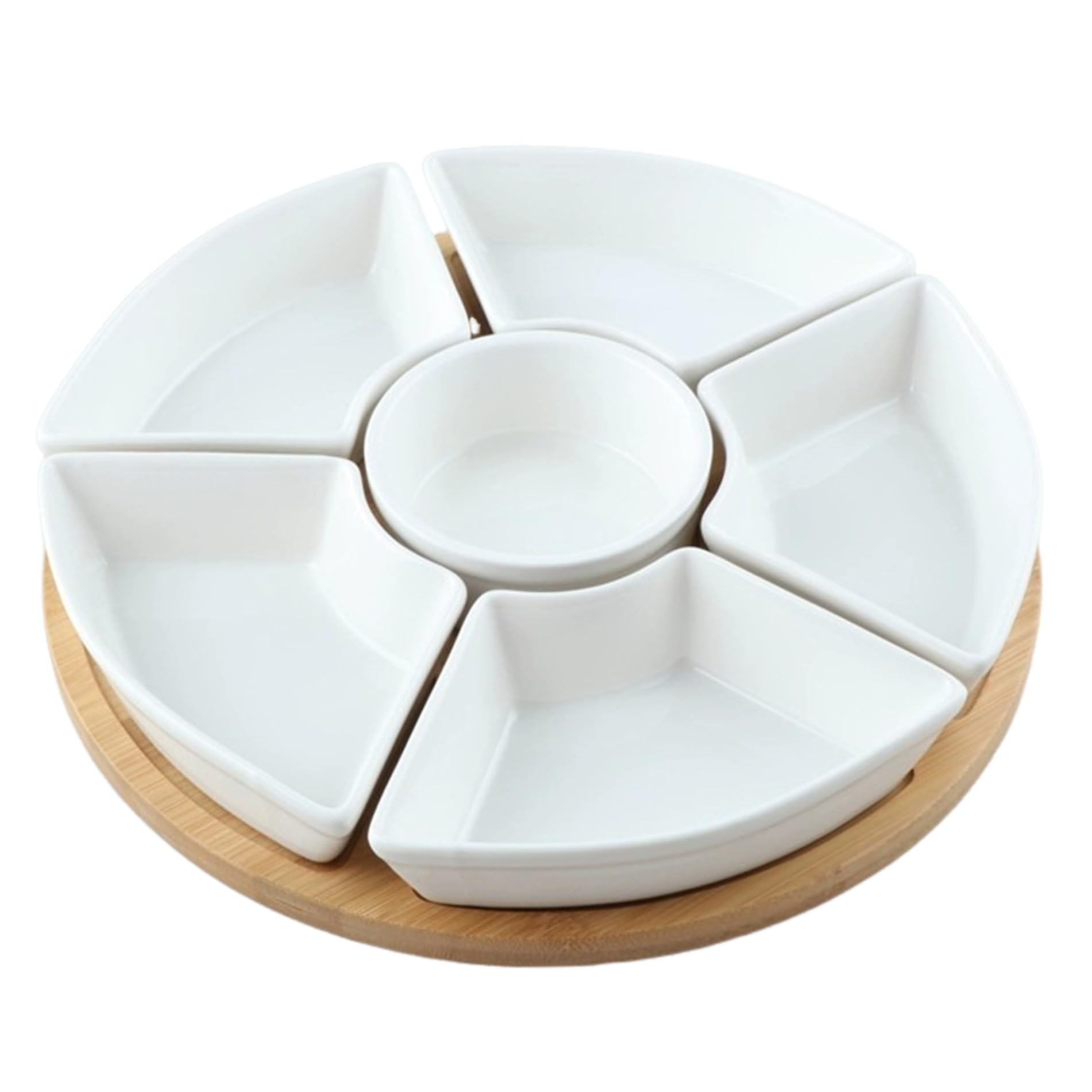 Plateau de fruits d'apéritif en céramique noble et son socle rotatif design pour réception