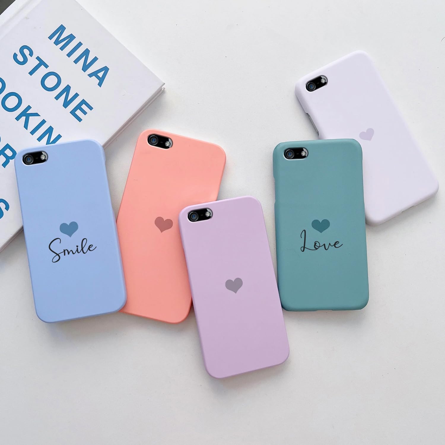 COLORflow Back Cover Compatible with iPhone 5 / iPhone 5S / iPhone SE 2017 | Pastel Hearts Color Customized Back Cover Compatible with iPhone 5 / iPhone 5S / iPhone SE 2017