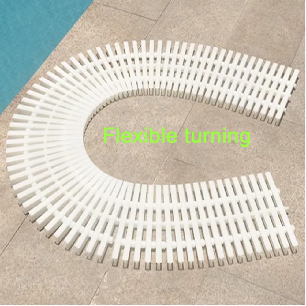 Antiscivolo Griglia di Sfioro in Plastica, Griglia per Canaletta per Piscina, Griglia di Scarico Splicabile Griglia per Fognatura per Piscina ﻿(100x30x2.4cm)