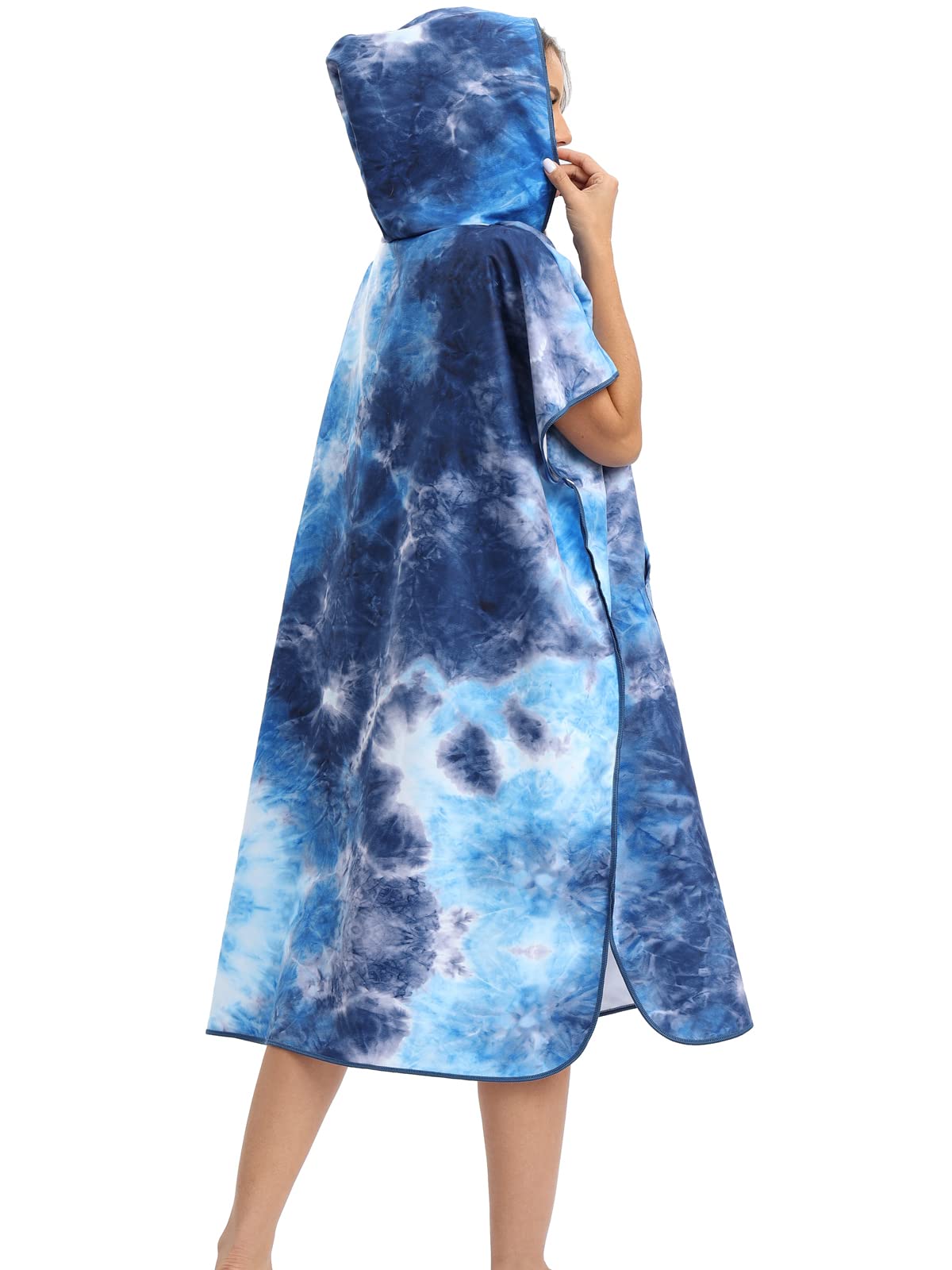Adulto Unisex Bata Poncho de Toalla para Niños Natación Toalla Playa Surf Poncho Albornoz Robe con Capucha para Cambiarse de Ropa