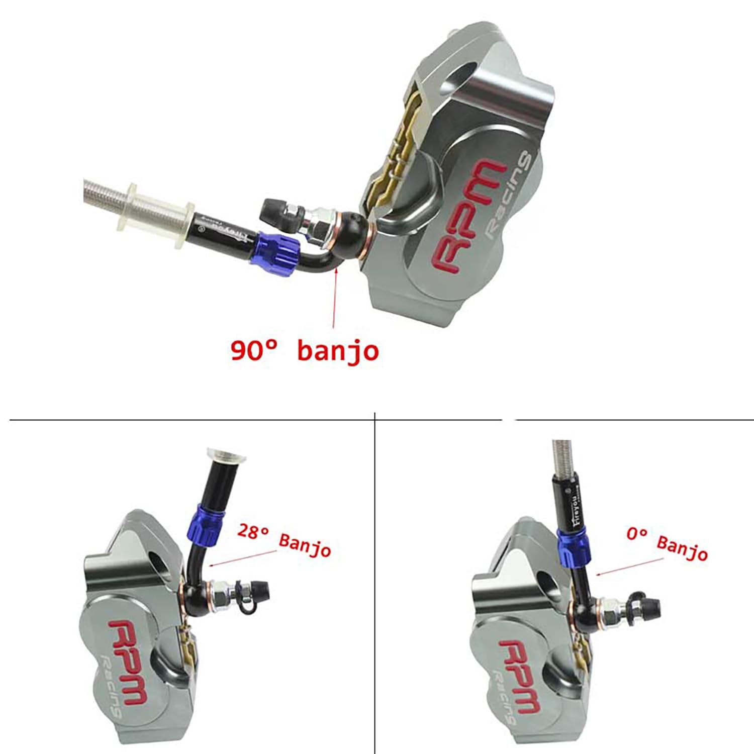 Tuyaux de frein hydrauliques pour moto - En acier inoxydable tressé - Raccords de tuyau tressé pour VTT, Pit Bike Dirt Bike