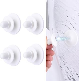 LEKUSHA Magnetic Shower Curtain Clips, Self Adhesive Splash Guard Clips, Keep Curtain Liner Closed to Wall, Stop Liner from Billowing, Prevent Water Off Floor, White, Pack of 4