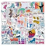 Figure Skating Stickers |60Pcs Ice Skating Waterproof Vinyl Decals for Bike Water Bottles Laptop Bicycle Refrigerator Cup Luggage Computer Mobile Phone Skateboard