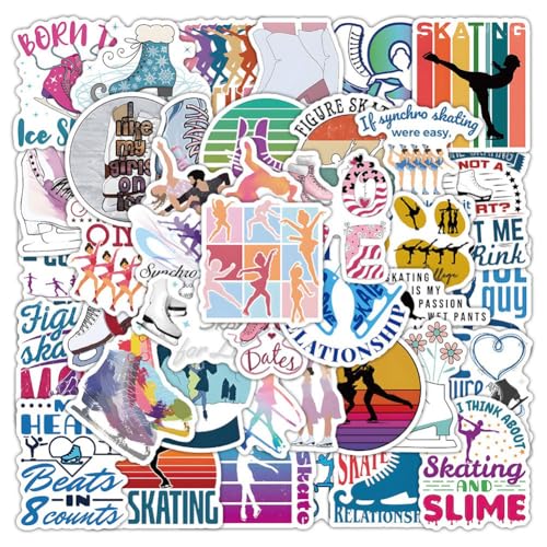 Figure Skating Stickers |60Pcs Ice Skating Waterproof Vinyl