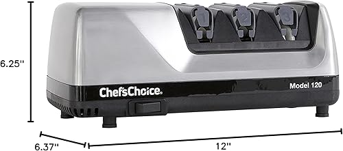 Miniatura 7 de Chefs Choice afilador de cuchillos profesional de 3 capas afilador de 120 diamantes Metal cepillado