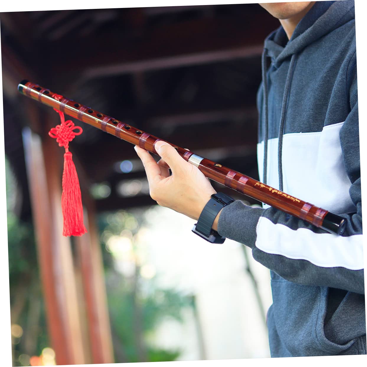 Flauta de Bambú Mano para Principiantes Instrumento Musical Profesional con Exquisito y Sonido