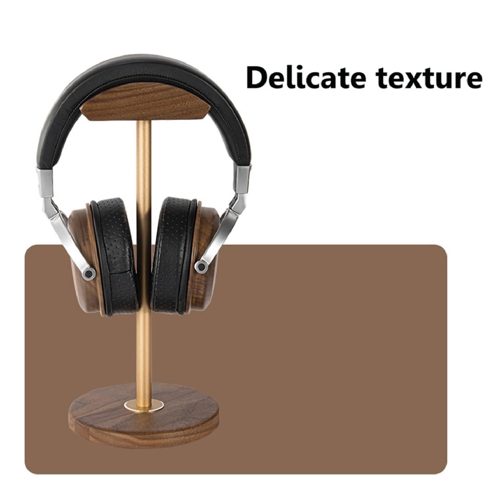 Soporte para Auriculares de Madera Maciza, Soporte para Auriculares de Escritorio, Colgador de Auriculares, Soporte para Pantalla de Auriculares para Juegos de PC de Escritorio