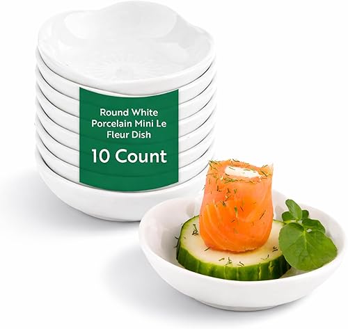 Vista 5 de Restaurantware Platos de servir de 3.1 x 2.2 pulgadas, 10 mini platos rectangulares, aptos para horno, aptos para microondas, platos de servir