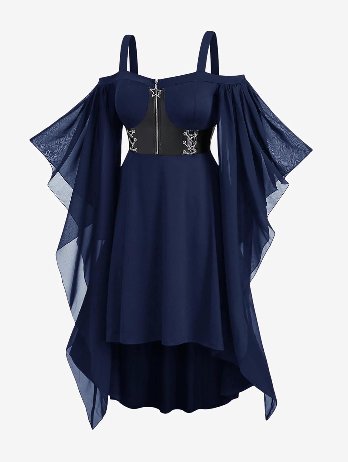 ROSE GAL Womens Plus Size Victorian Gothic Halloween Witch Renaissance Medieval Costume Cold Shoulder Dress - Image 2