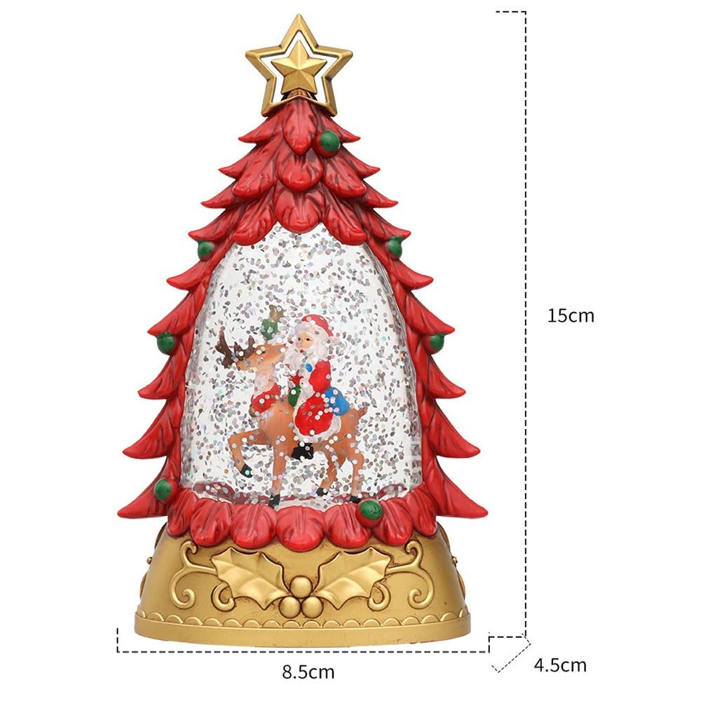 Anna's Collection lantaarn kerstman in glitterwater 14,5-h24cm warm wit - AVRI Bloem- en Tuincentrum