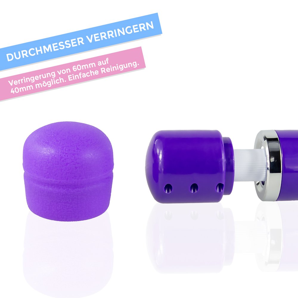 MarieLove - Vibratore Magic Wand 2.0 – funzionamento a batteria | colore + testina a scelta, 20 livelli di vibrazione