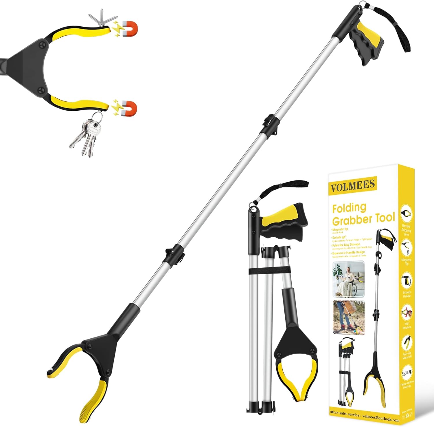 Volmees Extra Long Grabber Tool, Grabbers for Elderly Grab