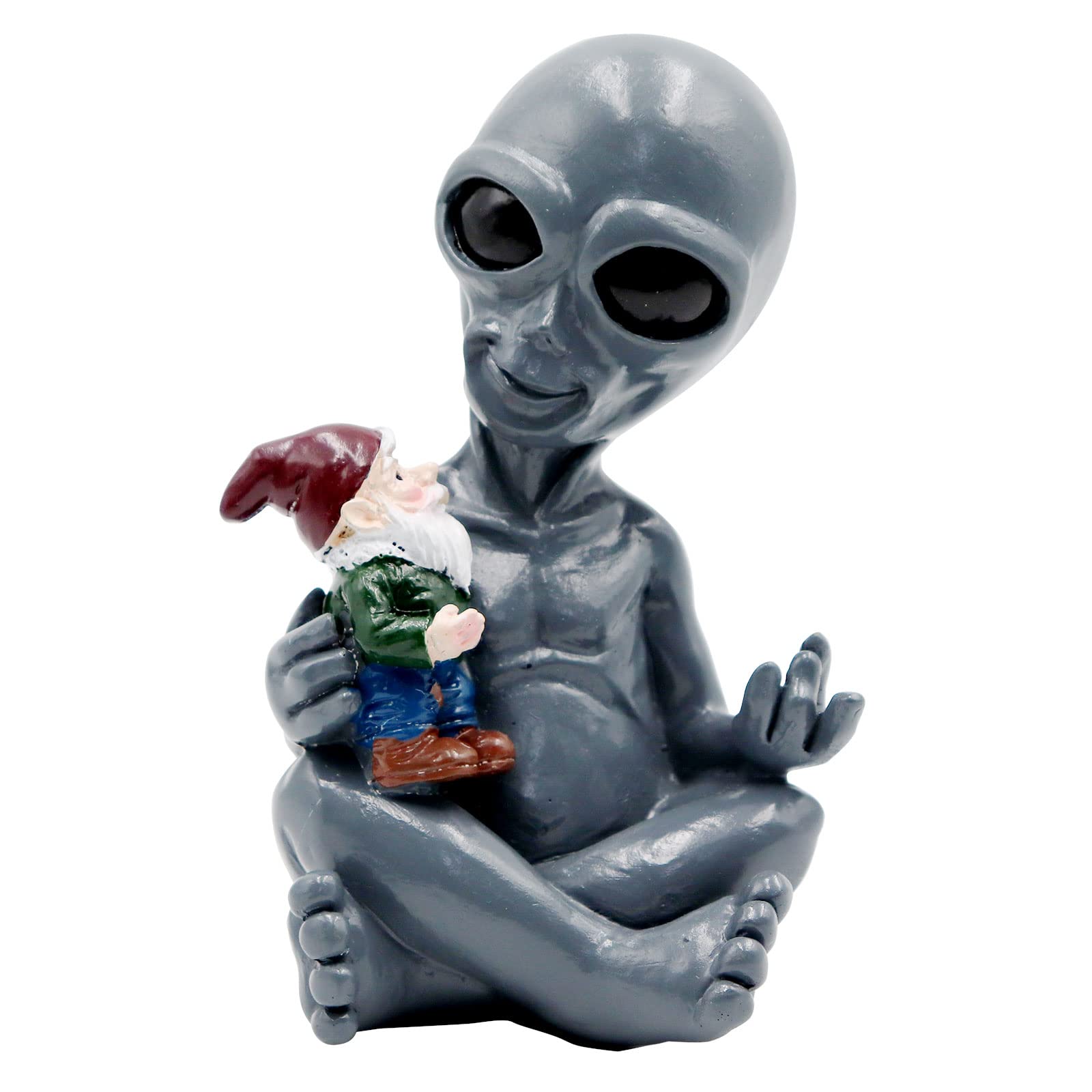 Sponsored Ad - Dnoifne Alien Hugging Gnome Garden Decoration Statue, Resin Alien Dwarf Statue, Waterproof Garden Alien and Gnome Statue for Patio Lawn Porch Decoration Birthday Gifts Housewarming Gifts