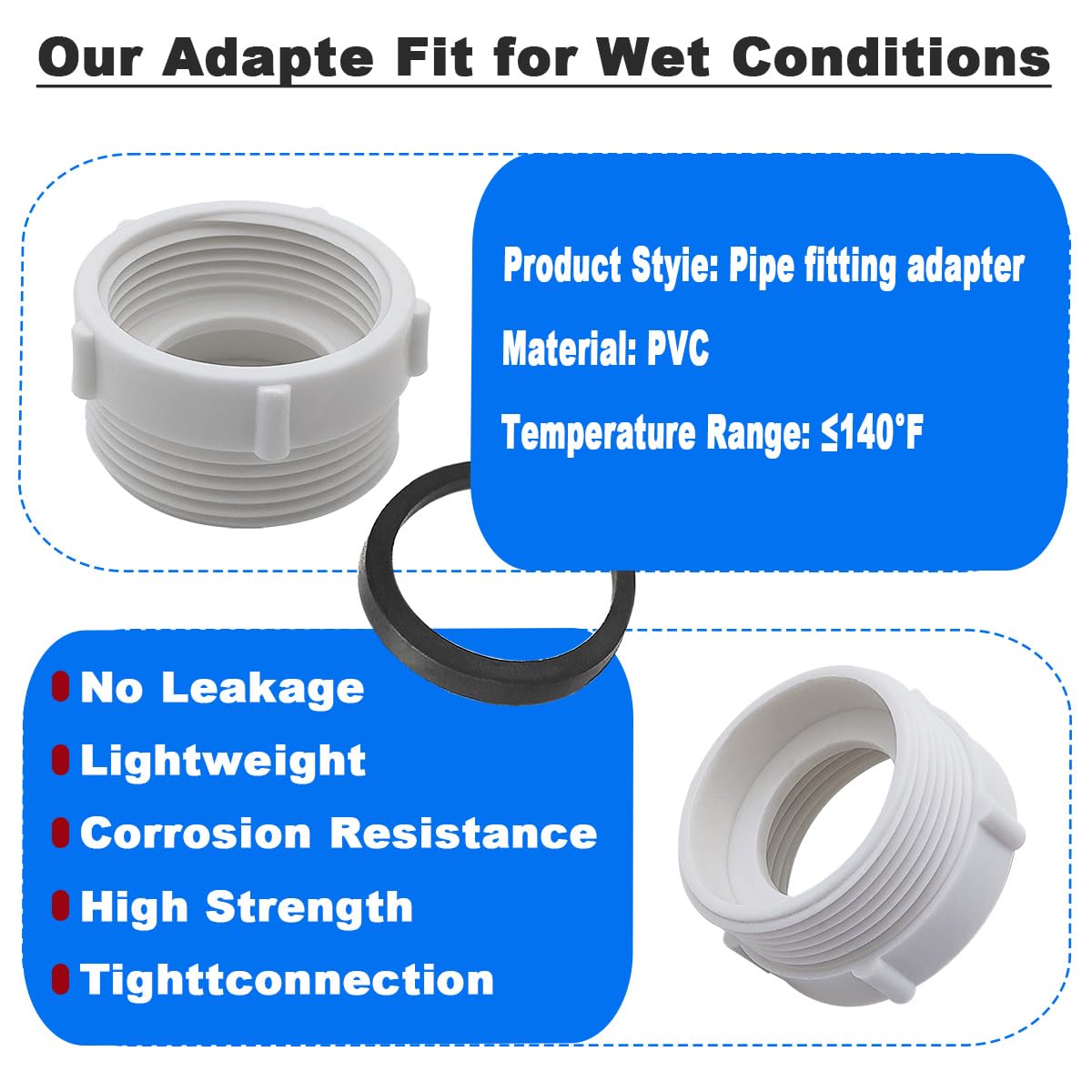 Sink Drain Adapter - 1 1/4 to 1 1/2 Inch -3