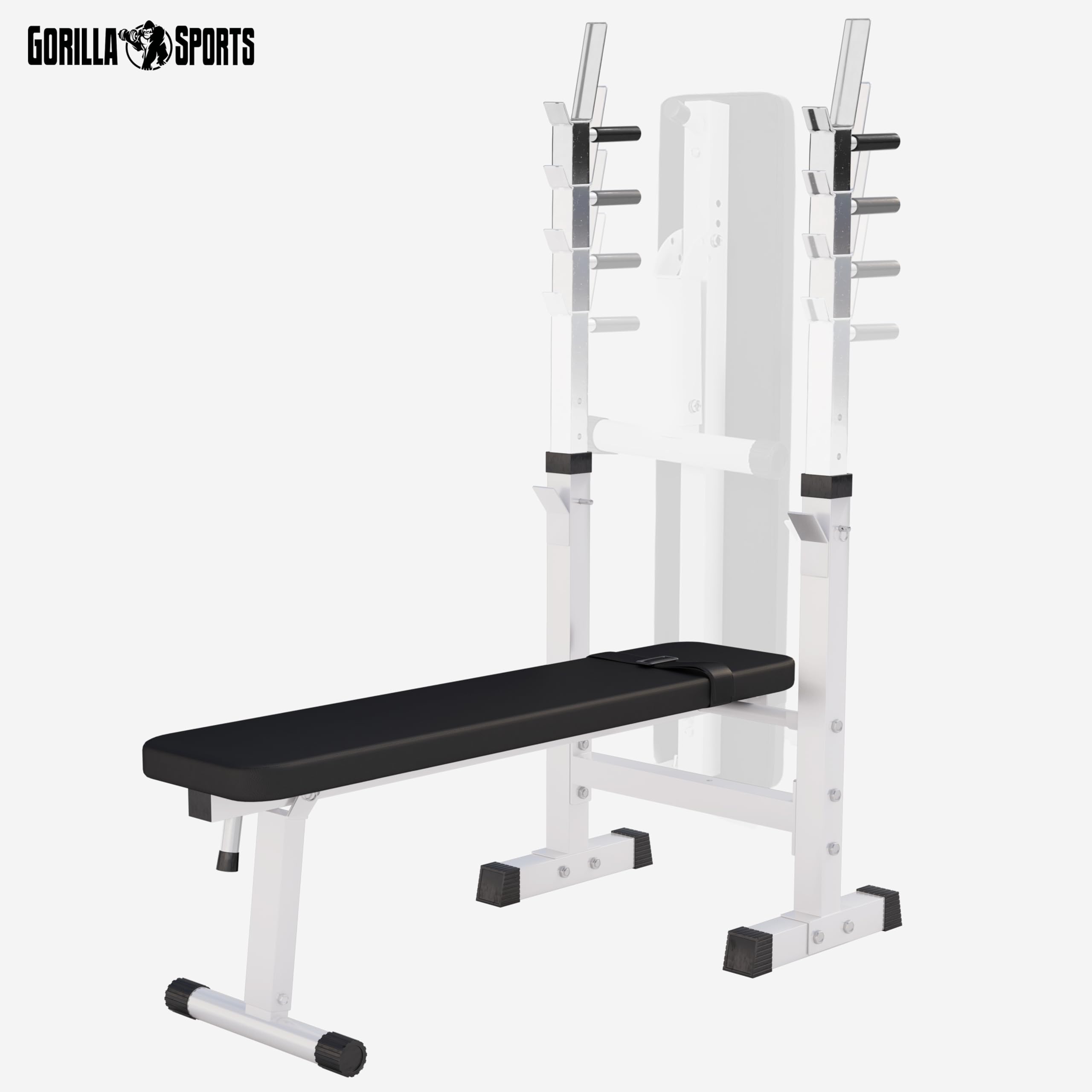 Gorilla Sports Weight Bench With 100 Kg Barbell Dumbbell Set