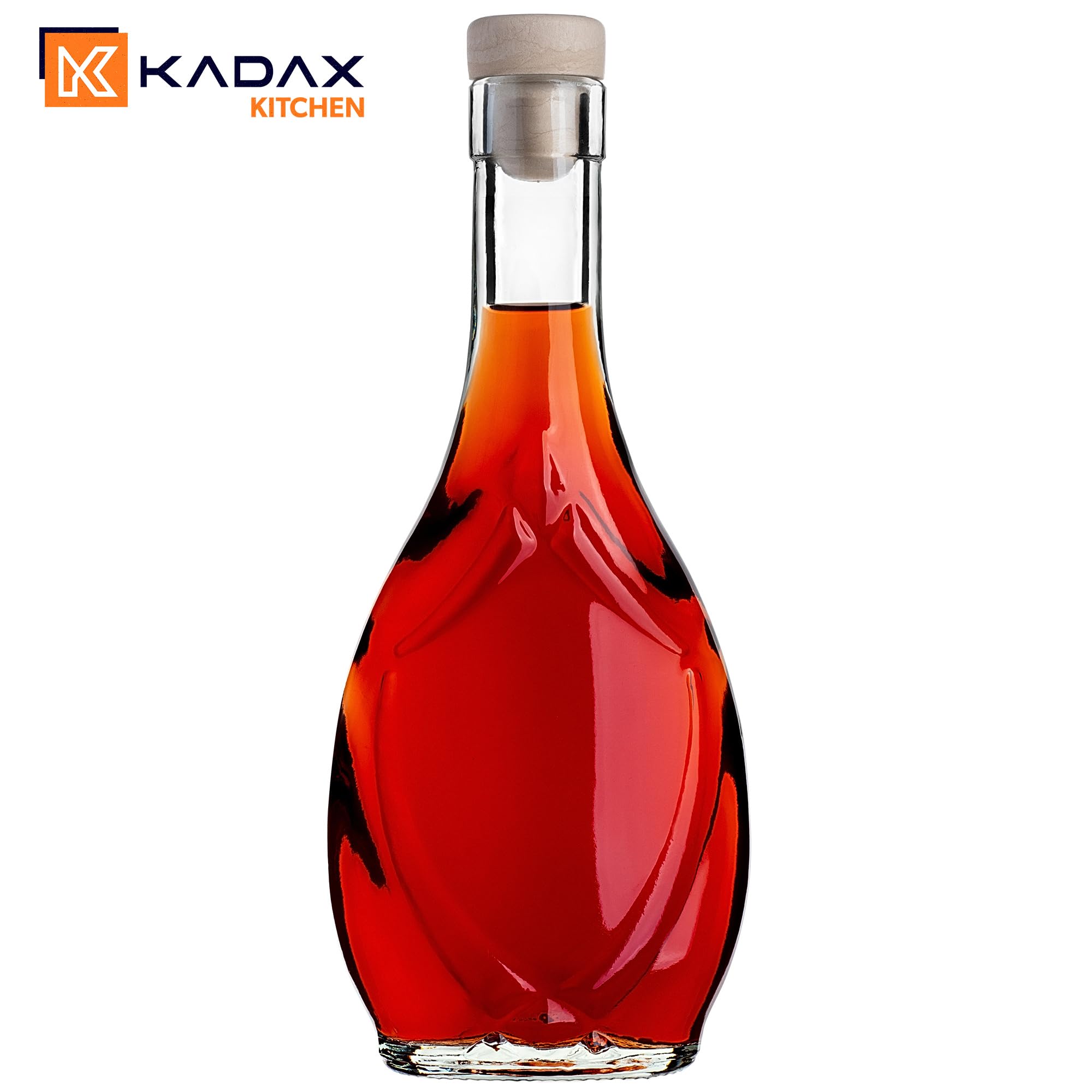 KADAX botella de vidrio vacía 250 ml 10 unidades licor con corcho decorativas cristal