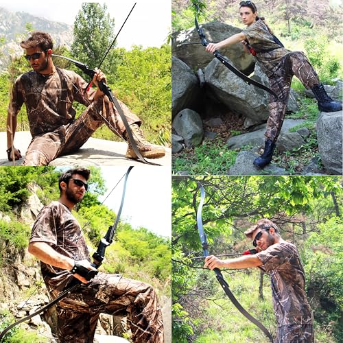 SHARROW Recurve Bow Set Adult 30-65 Lbs ILF Archery Set Hunting Bow Adult Competition Bow Sportbow Hunting Bow Set for Left&Right Handed Training Hunting (Black-Left Hand, 60Inch-30LBS) - Image 7
