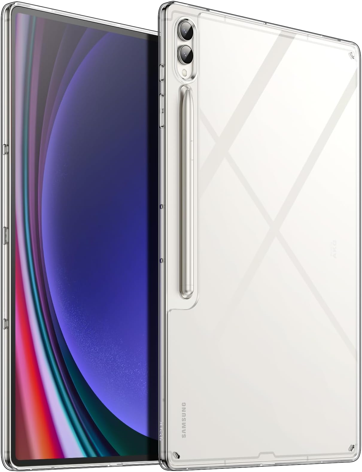 JETech Clear Case for Samsung Galaxy Tab S10 Ultra/Tab S9 Ultra 14.6-Inch, Anti-Yellowing Transparent Slim Cover with Hard PC Back and Soft TPU Bumper, Support S Pen Wireless Charging (Clear)