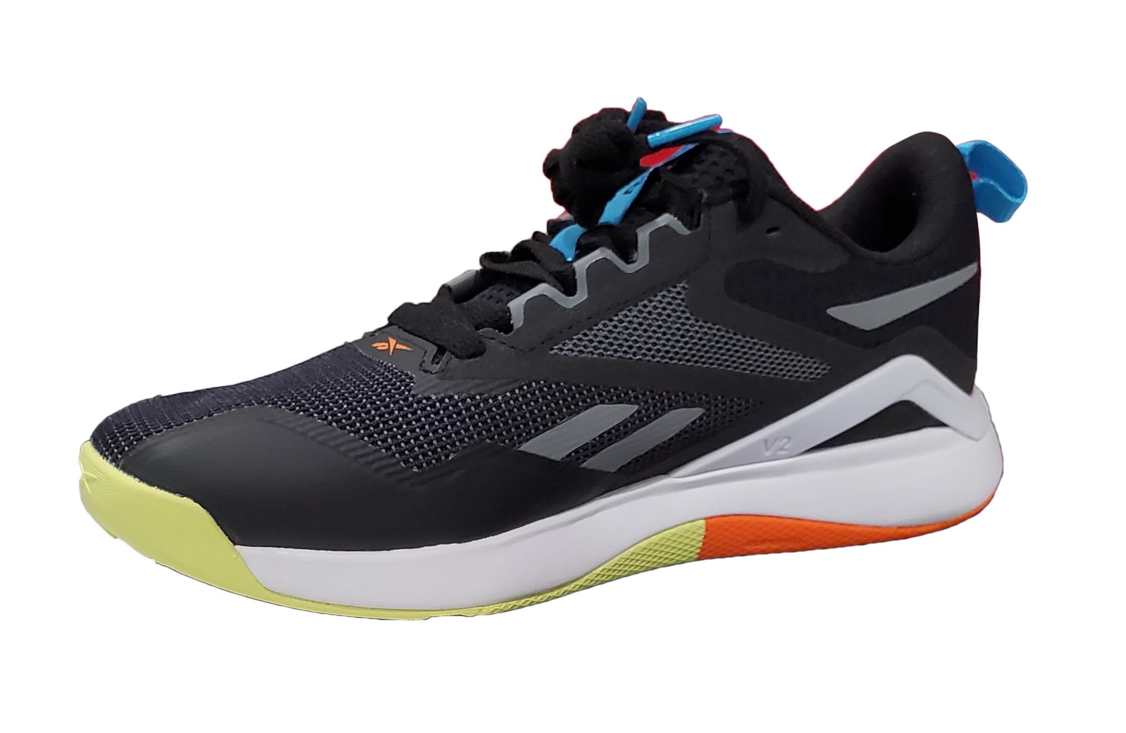 Reebok Men's Nanoflex TR 2.0 Cross Training Shoes (Black/Grey/White/Yellow Orange, 7)